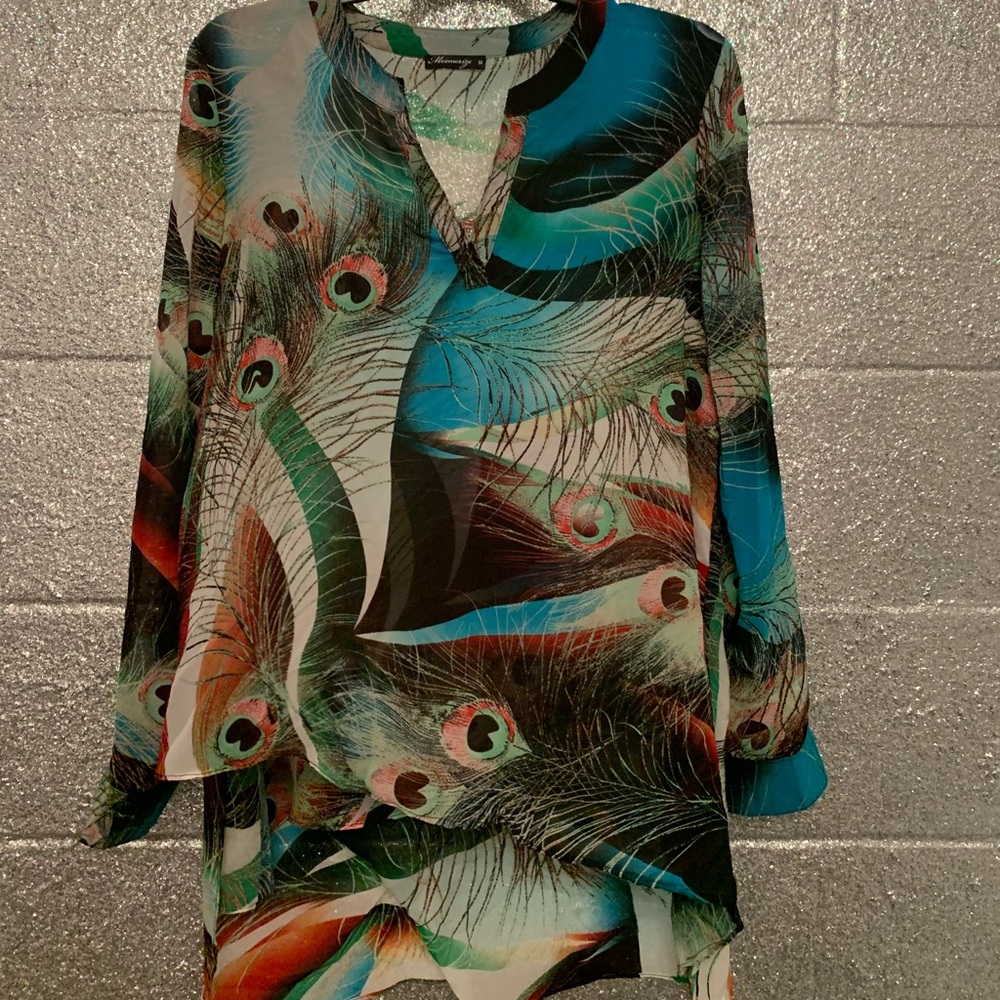 Silk Mesmerize Peacock Blouse